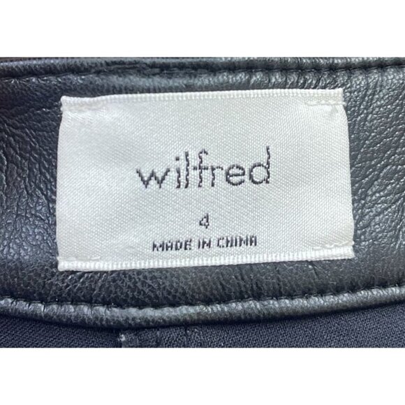 Aritzia Pants Size 4 Wilfred The Melina Pant Black Faux Leather Straight Grunge - Picture 10 of 12